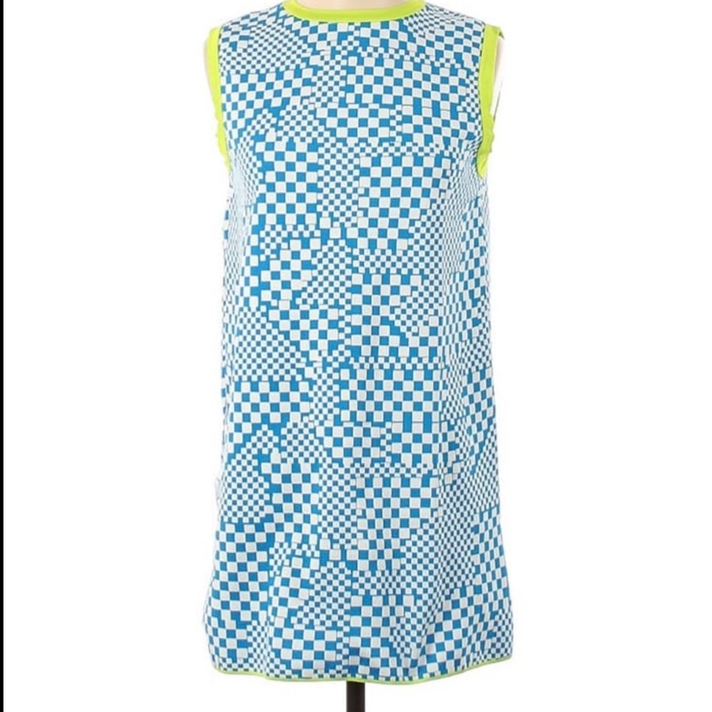 Zara Asymmetrical Dress - Blue and White